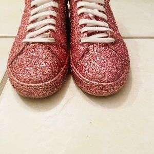 Authentic glitter pink saint Laurent sneaker.. Look so cute with babydoll dress